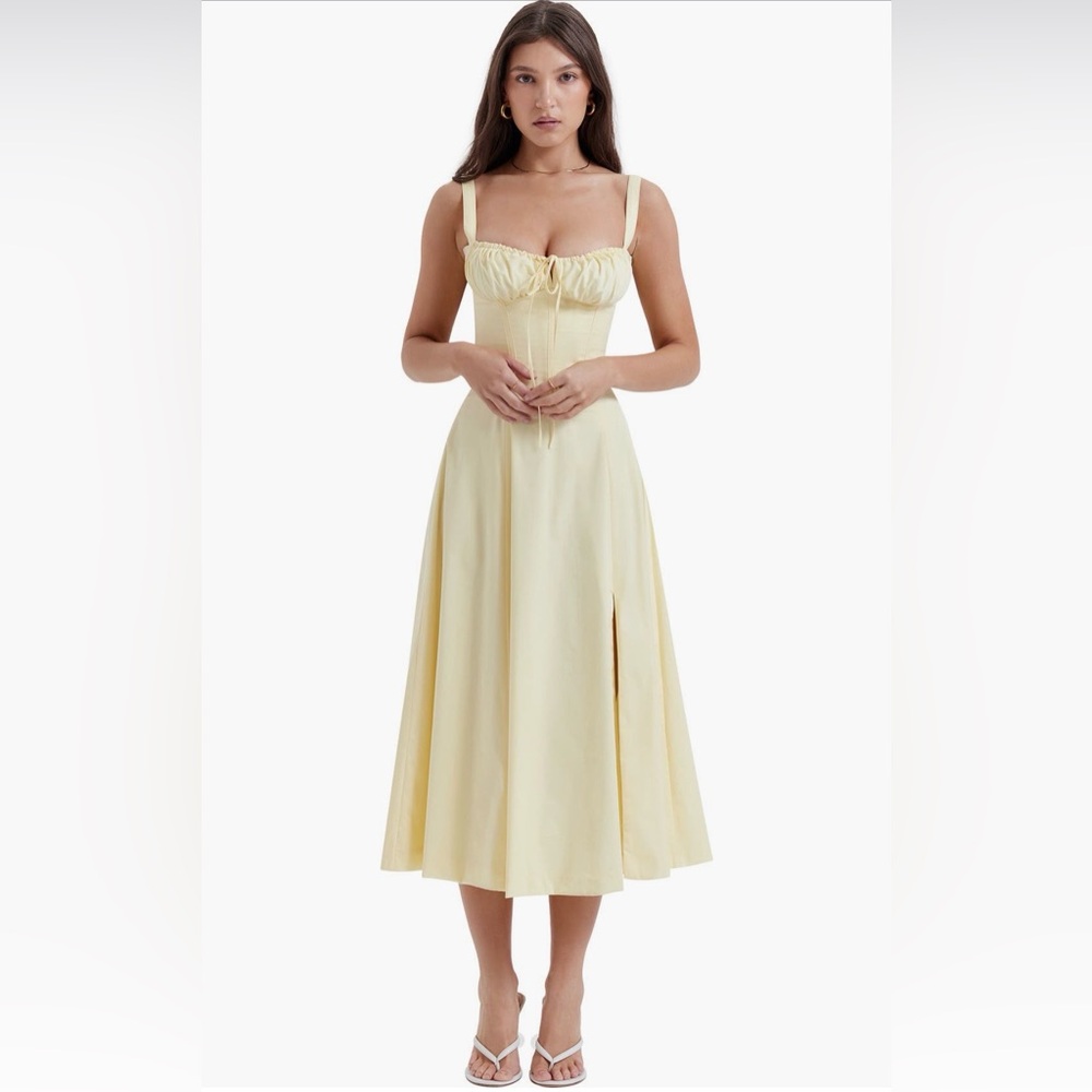 House of CB Carmen Bustier Sun Dress in Buttercup Small Plus Cup